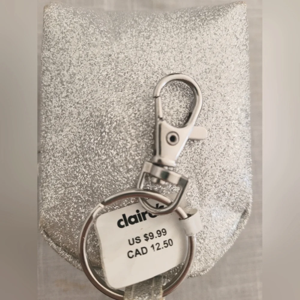 NWT-Claire's Glitter Unicorn Change Purse Mini Backpack With Key chain